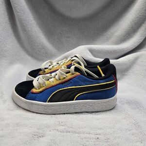 PUMA x SmileyWorld Suede Kids' Sneakers in the Royal/Black/Yellow